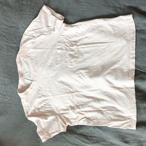 Everlane Organic box cut crop pocket tee pale pink size M